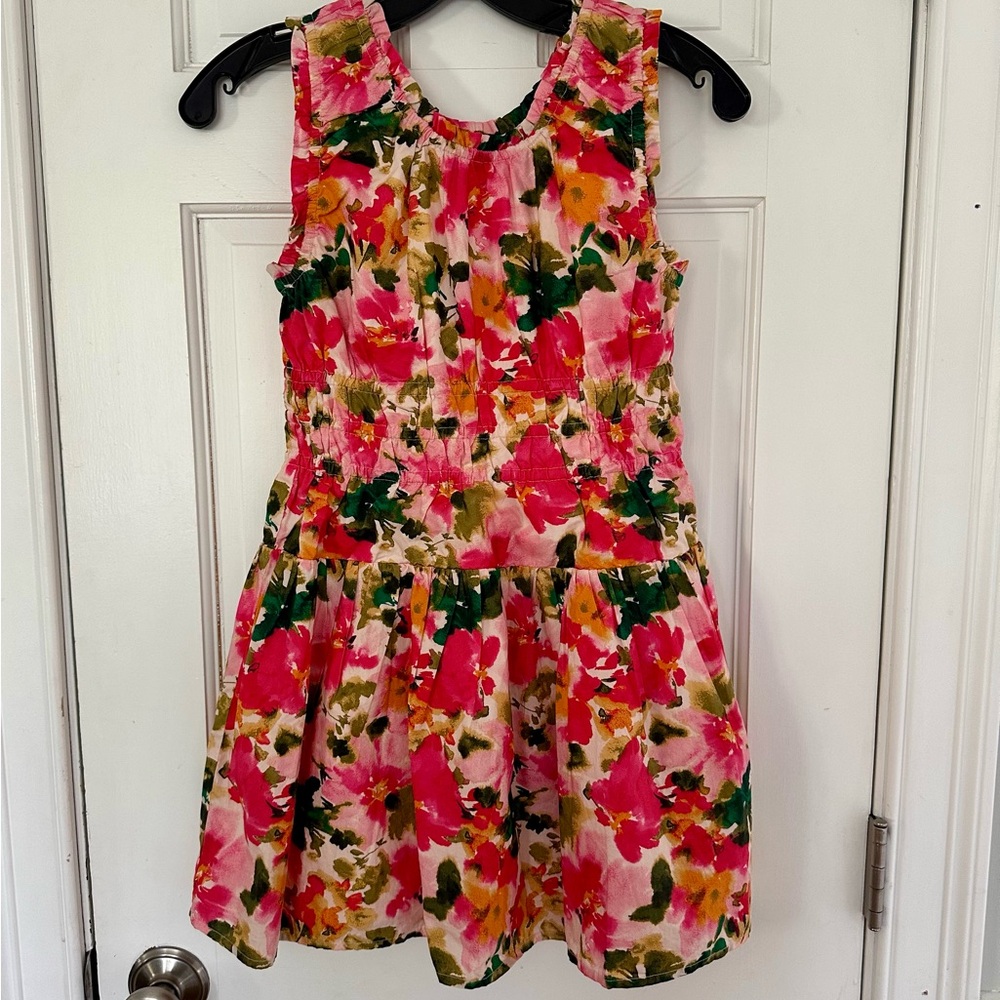 Crewcuts Scoopneck Drop Waist Dress in Cotton Poplin Floral For Girls Sz 10
